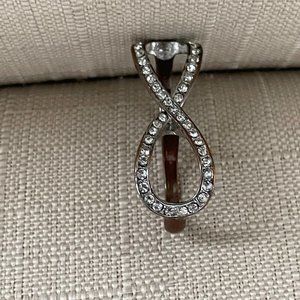Jewelry | Women Ring Double Finger Rings Infinity Crystal Accent Ring ...